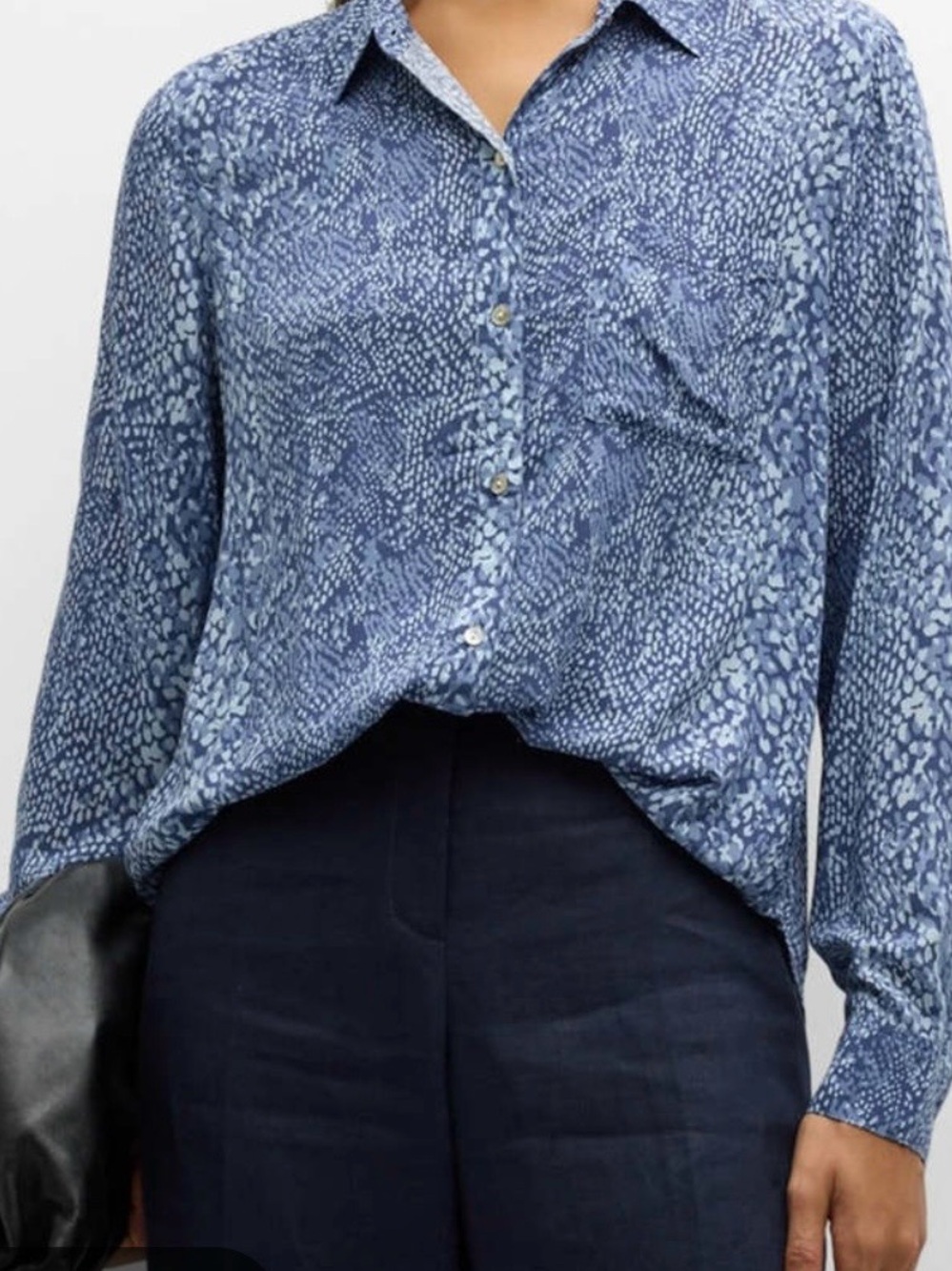 Rails Blue Josephine Snakeskin Button-Down Shirt Large